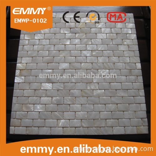 Jiangxi factory white strip seashell mosaic wall tile mesh back